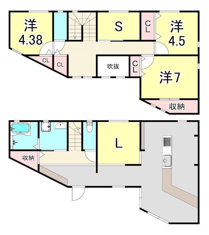 逆瀬川駅 徒歩17分 1-2階の物件間取画像