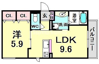 セジュール下山手通の物件間取画像