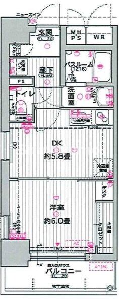 ワコーレ六甲道オービット2の物件間取画像