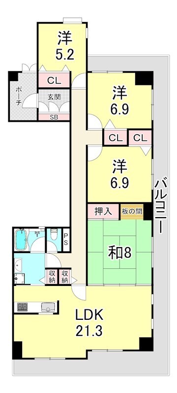 苦楽園口駅 徒歩13分 3階の物件間取画像