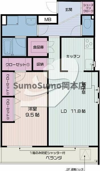 岡本駅 徒歩6分 1階の物件間取画像