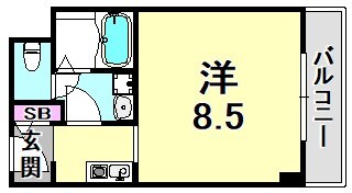 三ノ宮駅 徒歩5分 10階の物件間取画像