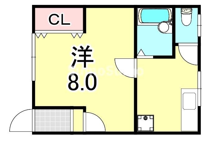 御崎公園駅 徒歩3分 1階の物件間取画像