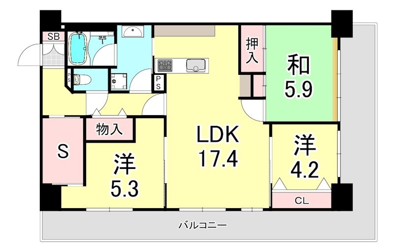 ハイツ本山の物件間取画像