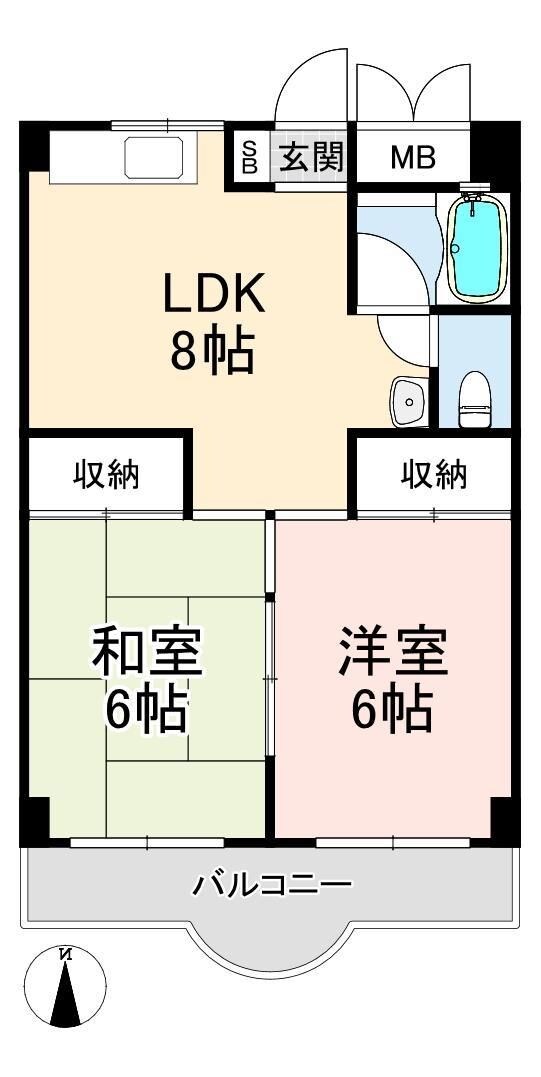 芦屋川駅 徒歩22分 2階の物件間取画像