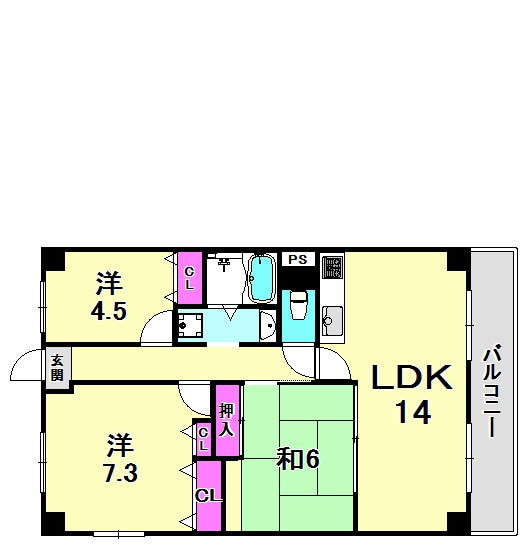 苦楽園口駅 徒歩15分 2階の物件間取画像