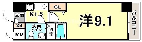 兵庫駅 徒歩3分 9階の物件間取画像