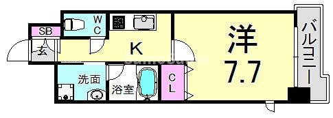 兵庫駅 徒歩7分 13階の物件間取画像