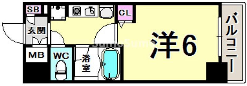 県庁前駅 徒歩4分 9階の物件間取画像