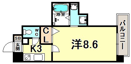 カシータ神戸元町JPの物件間取画像