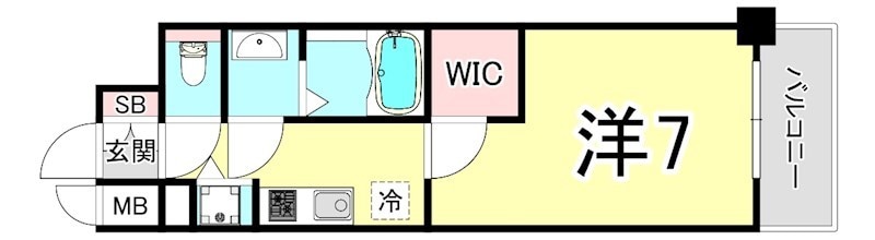 神戸駅 徒歩5分 13階の物件間取画像