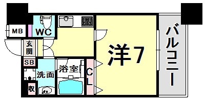 六甲道駅 徒歩7分 5階の物件間取画像