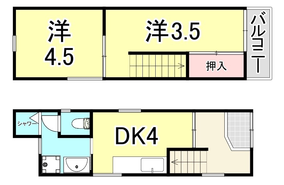 中原通１丁目貸家の物件間取画像