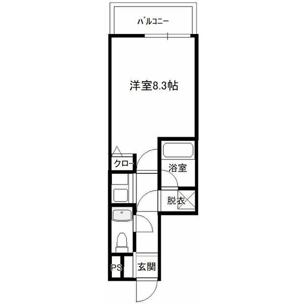 大橋駅 徒歩1分 8階の物件間取画像