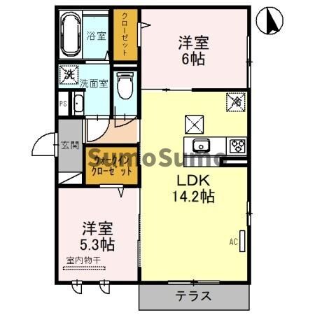 D-room立花の物件間取画像