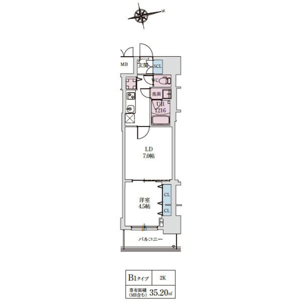 スプランディッド上本町WESTⅡの物件間取画像