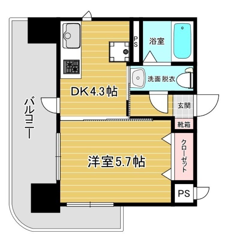 祇園駅 徒歩4分 4階の物件間取画像