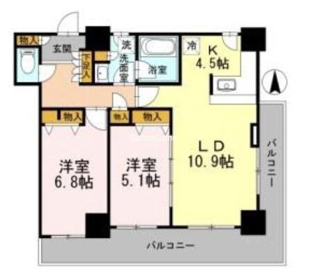 長堀橋駅 徒歩2分 6階の物件間取画像