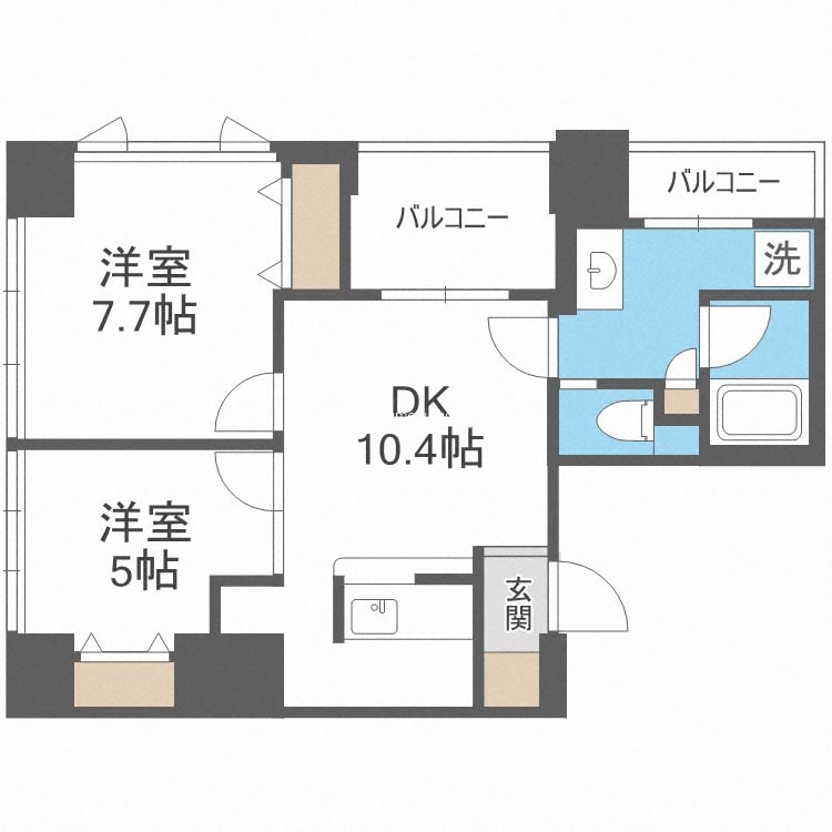 心斎橋駅 徒歩3分 17階の物件間取画像