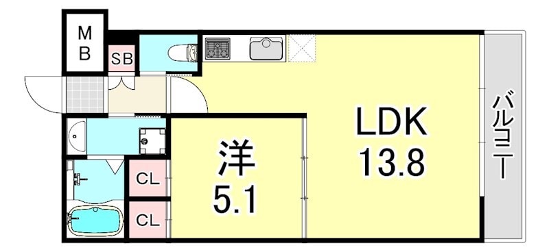 御幣島駅 徒歩3分 7階の物件間取画像