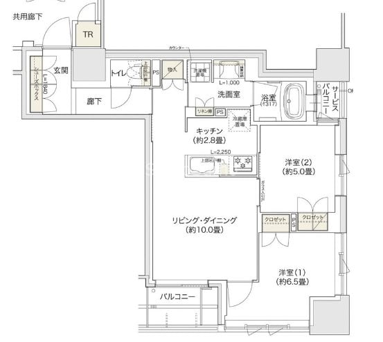 谷町四丁目駅 徒歩3分 20階の物件間取画像