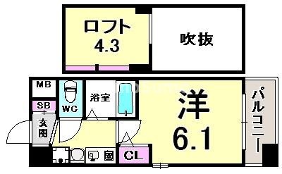 三ノ宮駅 徒歩4分 8階の物件間取画像