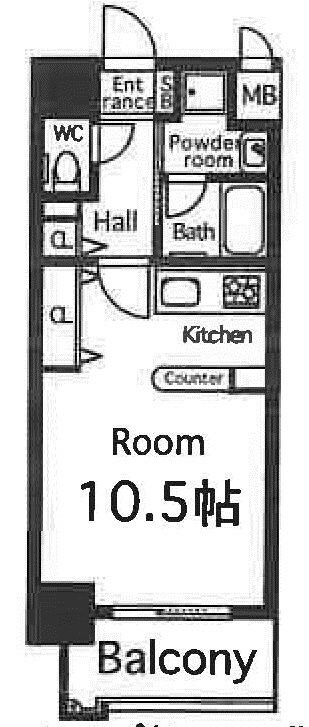 谷町四丁目駅 徒歩3分 7階の物件間取画像