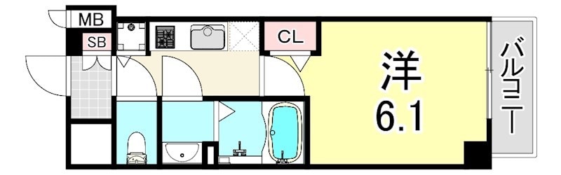 塚本駅 徒歩1分 9階の物件間取画像