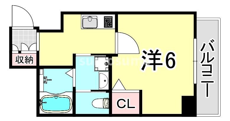 大物駅 徒歩5分 5階の物件間取画像