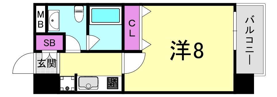 心斎橋駅 徒歩5分 7階の物件間取画像