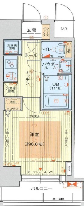 大国町駅 徒歩3分 7階の物件間取画像