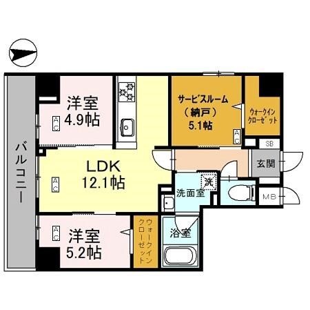 シスネ難波宮の物件間取画像