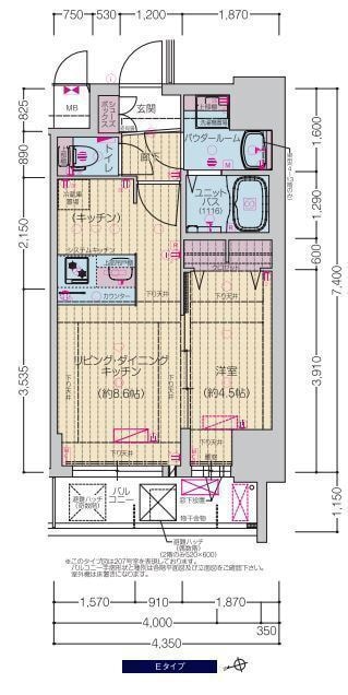 恵美須町駅 徒歩3分 4階の物件間取画像