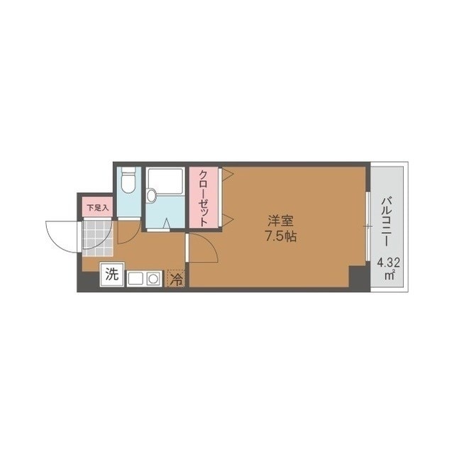 西鉄平尾駅 徒歩3分 6階の物件間取画像