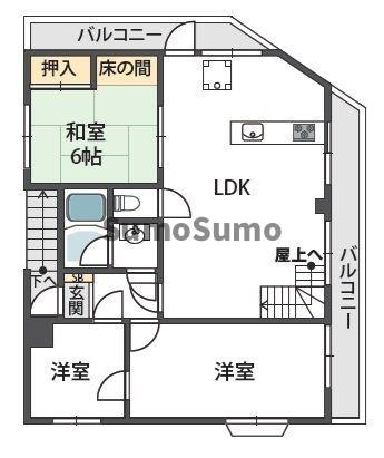 ランドマーク尼崎中央の物件間取画像