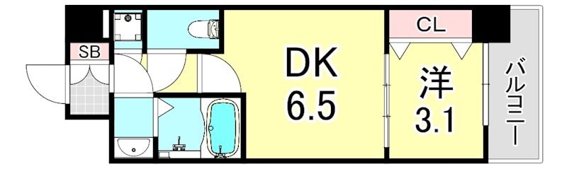 江坂駅 徒歩5分 7階の物件間取画像