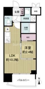 松屋町駅 徒歩5分 15階の物件間取画像