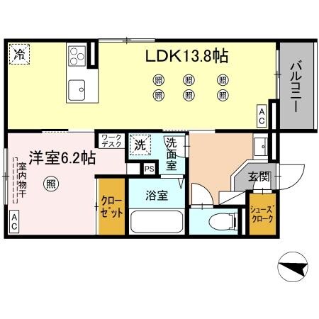 プランドゥブレ西新の物件間取画像