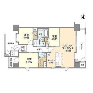 大濠公園駅 徒歩7分 11階の物件間取画像