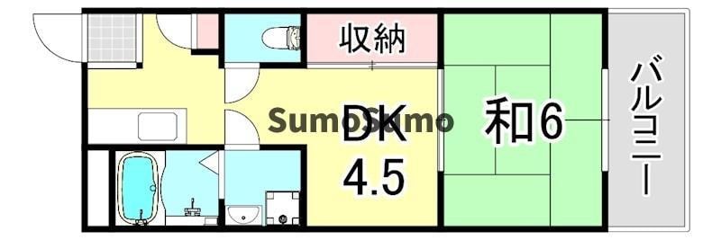 武庫之荘駅 徒歩8分 2階の物件間取画像