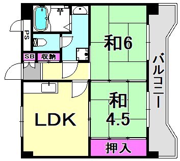 立花駅 徒歩2分 5階の物件間取画像