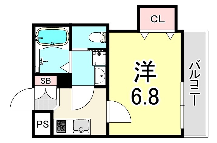 出屋敷駅 徒歩8分 7階の物件間取画像