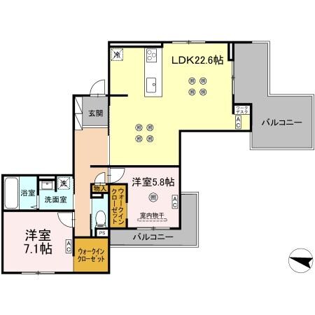 プランドゥブレ西新の物件間取画像