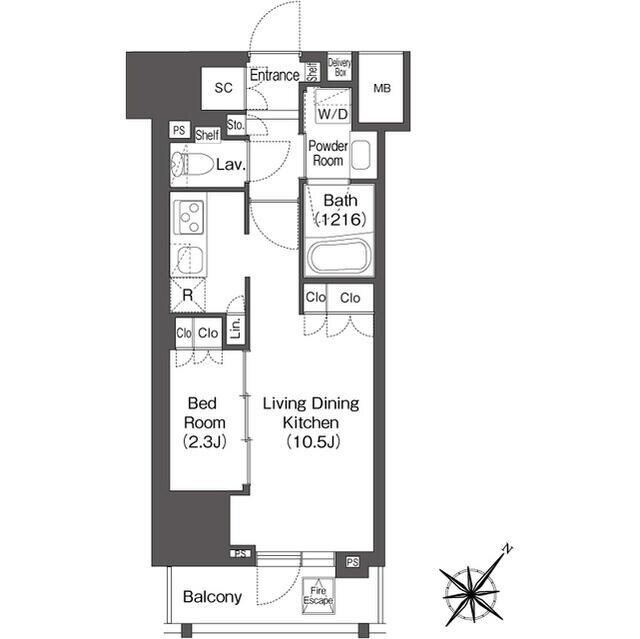 レフィールオーブ代々木の物件間取画像
