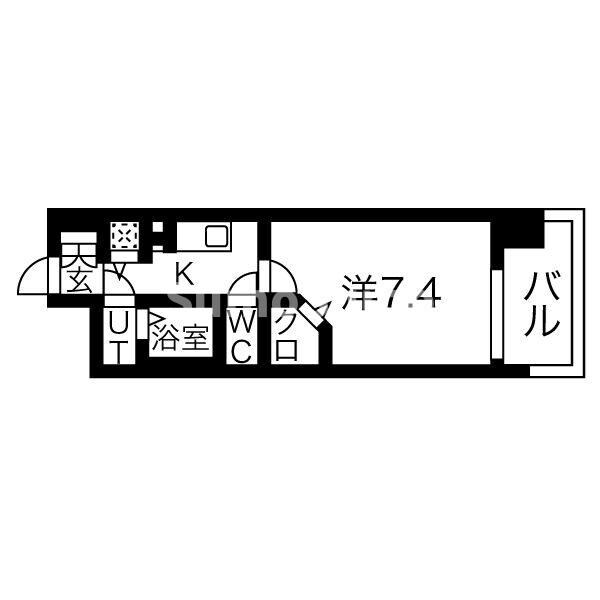 恵美須町駅 徒歩1分 7階の物件間取画像