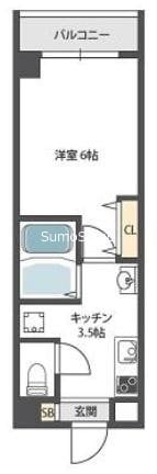 ドーム前千代崎駅 徒歩5分 2階の物件間取画像