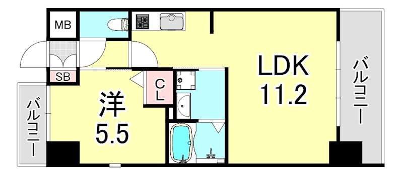 江坂駅 徒歩7分 6階の物件間取画像