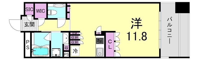 西長堀駅 徒歩3分 8階の物件間取画像