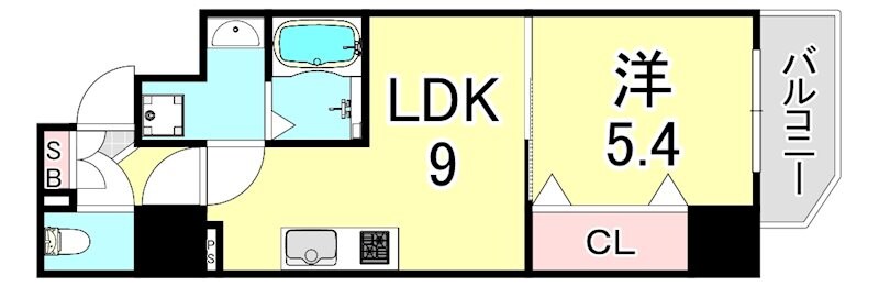 江坂駅 徒歩9分 7階の物件間取画像