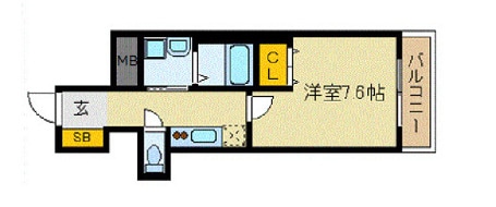 堺筋本町駅 徒歩2分 4階の物件間取画像